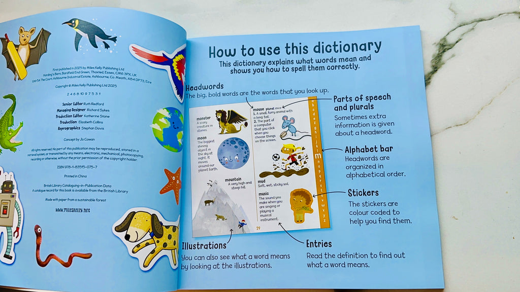 My first sticker dictionary book