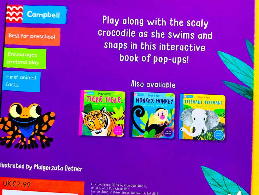 Peep and Pop Up Book : Crocodile 🐊 Crocodile what sharp teeth you have🐊