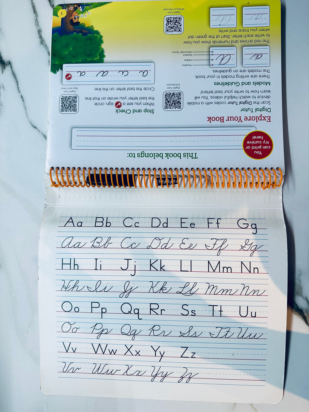 Wipe On Wipe Off Lets Write Cursive Spiral Book